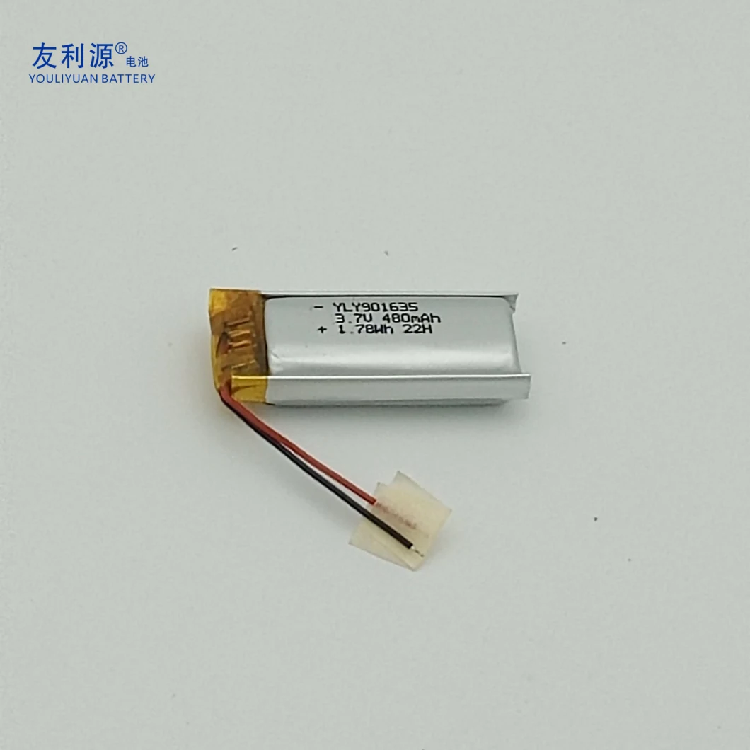 China Factory Lithium Polymer Battery 901635 3.7V 480mAh Lipo Rechargeable Battery Medical Batteries Starting-up/Back-up Battery Battery Power Modules