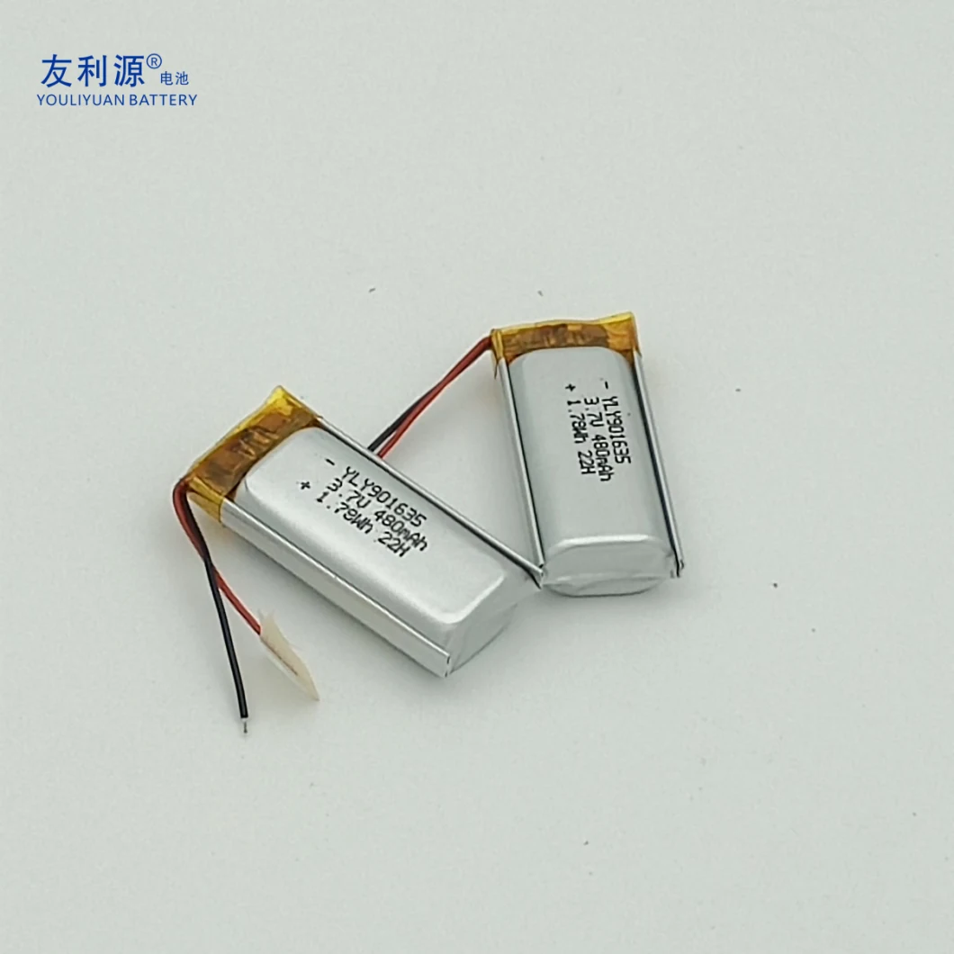 China Factory Lithium Polymer Battery 901635 3.7V 480mAh Lipo Rechargeable Battery Medical Batteries Starting-up/Back-up Battery Battery Power Modules