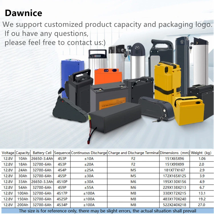 OEM 12V 24V 36V 48V 60V 72V 12ah 18ah 20ah 30ah 40ah 60ah 100ah 150ah 200ah 18650 Rechargeable LiFePO4 Lithium Ion Battery Packs